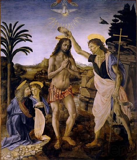 Andrea del Verrocchio Baptism of Christ Germany oil painting art